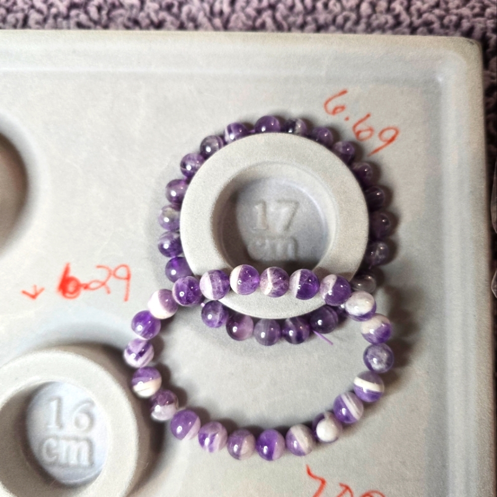 Chevron amythyst bracelets